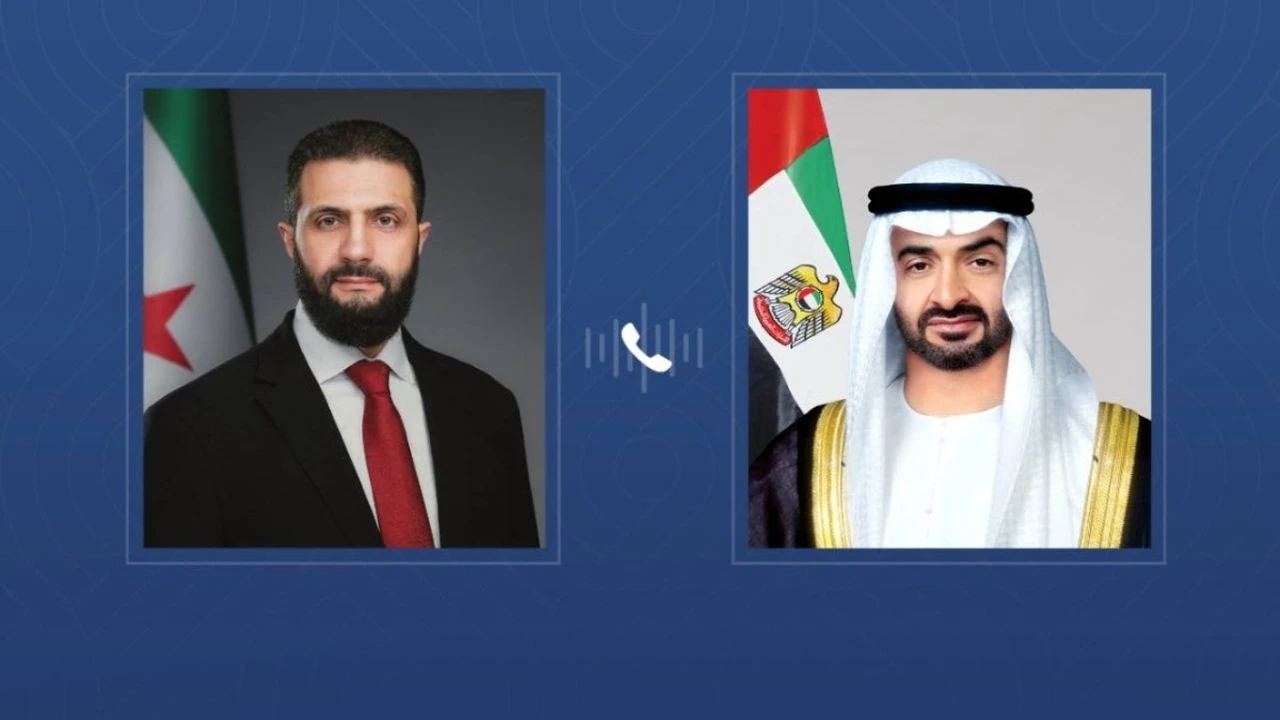 اتصال هاتفي.. محمد بن زايد يبحث مع رئيس سوريا تعزيز التعاون ومستجدات المنطقة